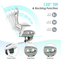 Fauteuils de bureau exécutifs ergonomiques en maille de qualité supérieure avec support lombaire et repose-pieds