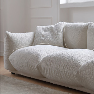 Ensemble de canapés modernes au design minimaliste italien, canapé <span class=keywords><strong>3</strong></span> places pour le salon, canapé une place en tissu blanc - Product Image 6