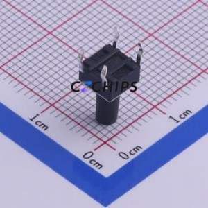 TS-1002-10526 Tactile Switch Through hole Component (THT)-4P,6x6mm Switch Single Pole Single Throw Round Button Through Hole 6mm - Product Image 2