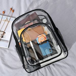 New Custom Logo Female and Male Student Sports Outdoor Backpack School Bag Travel Waterproof Transparent Backpack - Product Image 4