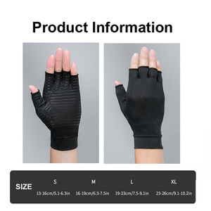 High Quality Gym Sports Hands Copper Compression Arthritis <strong>Carpal</strong> <strong>Tunnel</strong> Fingerless <strong>Gloves</strong> - Product Image 5