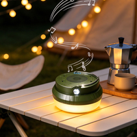 Speaker Bluetooth Pintar Portabel untuk Luar Ruangan dengan Lampu LED Strip Retractable IP67, Tahan Air IPX4, 7 Mode Lampu untuk Pesta Berkemah