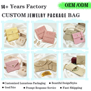 Pochette d'emballage de luxe personnalisée pour bijoux avec logo, sac enveloppe en microfibre pour bagues, pendentifs, colliers, boucles d'oreilles, cadeaux - Product Image 6