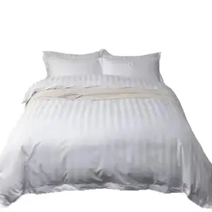 Novo conjunto de cama luxuoso 100% poliéster algodão com lençol de edredom acetinado