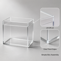 Boîte de présentation en acrylique transparente personnalisée avec couvercle amovible, vitrine pour bijoux et objets de collection, impression UV, logo OEM, organisateur de vente au détail
