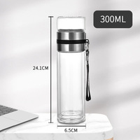 Bouteille d'eau en verre borosilicate haute résistance, séparation thé/eau, anti-explosion, résistante aux hautes températures, isolation portable