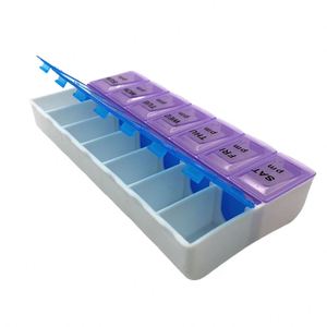 Vente en gros de boîtes de rangement pour pilules portables en plastique de petite taille à 14 compartiments - Product Image 3