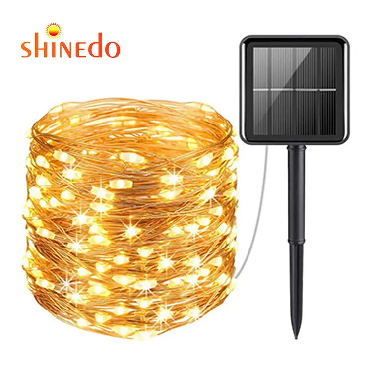 12m Holiday Light Waterproof Copper Wire Solar led String Lights Christmas Tree Decoration Holiday Light