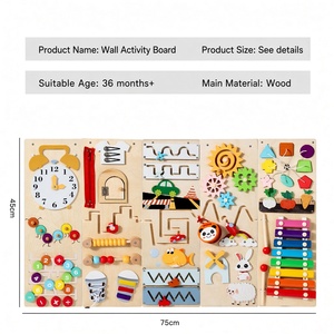 Pannello <span class=keywords><strong>Montessori</strong></span> da parete con 18 <span class=keywords><strong>giochi</strong></span> educativi, centro attività sensoriale in <span class=keywords><strong>legno</strong></span> per bambini - Product Image 2