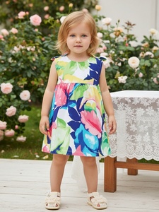 Abito Estivo per Bambine in Stile Europeo e Americano, <span class=keywords><strong>Vestito</strong></span> Principessa alla Moda, Senza Maniche, in Puro Cotone con Stampe - Product Image 6