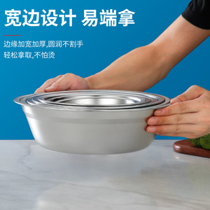 304 Stainless Steel Soup Bowl Deep Round Dish Household Kitchen Microwave Safe Dishwasher Safe - Product Image 2