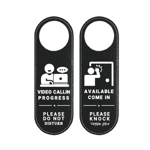 Video Call In Progress Door Sign 24x8cm Leather Please Do Not Disturb Hotel Room Status Indicator - Product Image 3