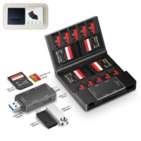 Multifunction USB C & USB 3.0 OTG Card Reader 5Gbps SD TF Card Reader with Multi Card Storage Case High-speed Flash Transfer Box