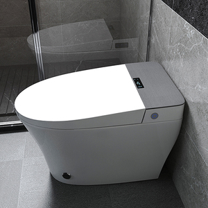 WC intelligent électrique électronique à chasse d'eau siphonique de conception moderne de luxe entièrement automatique 110V/220V Noir - Product Image 6