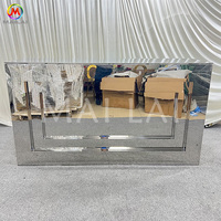 Table de bar rectangulaire en acier inoxydable argenté, table de cocktail pour mariage, banquet, événement