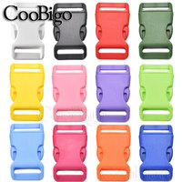 100 pièces 3/4 "en plastique coloré profilé côté libération boucles taille pour Paracord Bracelets animaux collier sac à dos sangle pièces # FLC155
