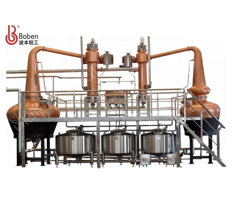 Pentola di rame Alcohol Still 2000L Wash Still 1200L Spirit Still Single Malt whisky Distillery Distillery Equipment