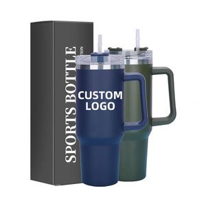 Wholesale 40Oz Mug Stainless Steel Tumbler <b>Cups</b> Vacuum Insulated Travel Coffee <b>Cup</b> <b>With</b> <b>Straw</b> Handle - Product Image 2