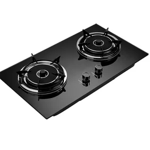 New Arrival Infrared Gas Stove Cooker 2 Burner Tempered Glass Built-In Infrared Gas Cooktops