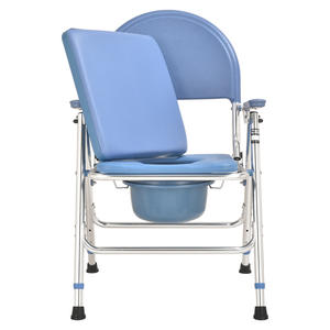 Portable Commode Chair with Wheels for Elderly People and <b>Wheelchairs</b> Includes Non-Slip Toilet <b>Seat</b>/Stool <b>Cushion</b> for Home Use - Product Image 2