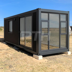 PTH <span class=keywords><strong>Maison</strong></span> conteneur personnalisable, écologique et respirante, de luxe, traditionnelle, noire, préfabriquée, avec murs en verre isolés, mini-<span class=keywords><strong>maison</strong></span> - Product Image 1