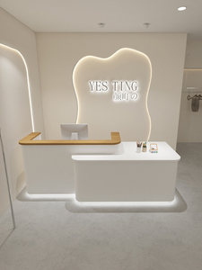 Thiết kế đẹp tiếp nhận quầy tiếp tân bàn L hình bàn tiếp tân cho văn phòng Thẩm mỹ viện - Product Image 6