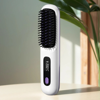 Peine Eléctrico Inalámbrico para el Cabello, Peine Caliente Eléctrico, Mini Peine Dos en Uno para Cabello Lacio y Rizado
