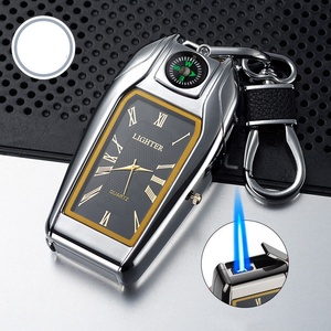 Briquet porte-clés cool, cadeau pour homme, briquet à flamme bleue coupe-vent, rechargeable au butane - Product Image 1