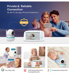 Microphone haute sensibilité à faible rayonnement 1000ft détection de son de conversation bidirectionnelle Mode VOX <span class=keywords><strong>batterie</strong></span> 5000mAh moniteur bébé 5 pouces - Product Image 4