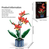 Ensemble de blocs de construction en plastique ABS certifié ASTM, modèle de puzzle de plante artificielle Orchidée Bonsaï, échelle 1:8, éducatif
