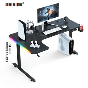 BEISIJIE AL-L ergonomik oturmak standı oyun masası rgb Stand Up köşe masası bellek önceden ayarlanmış, uzun iş istasyonu | Siyah