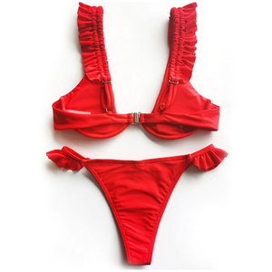 Crochet Bikini Maillots De Bain À Volants Armatures String Sexy <span class=keywords><strong>Maillot</strong></span> de Bain Bikini - Product Image 4