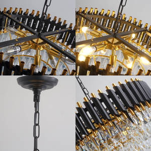 Lampu gantung kristal emas K9 besar, lampu gantung 4 tingkat led lampu langit-langit emas untuk ruang tamu kamar tidur bar - Product Image 6