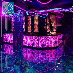 Commercial LED Bar Counter For Sale Colorful RGB LED Light Hotel Bar Counter Nightclub