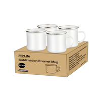 Taza Esmaltada Clásica Personalizada PYD Life de 12oz, Taza de Metal para Camping con Borde de Acero Inoxidable para el Día de Navidad