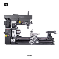 Tour-fraiseuse multifonction CT750, mini-machine de fraisage et de perçage de bureau pour le traitement des métaux et l'enseignement scolaire
