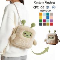 Sac bandoulière en peluche douce ITA personnalisé, motif robot extraterrestre de dessin animé, avec sangle réglable, cadeau mignon pour enfants (filles et garçons)