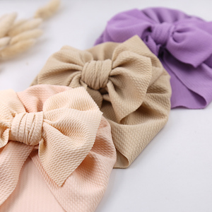 Commercio all'ingrosso Big Bow Knot Waffle tessuto bambini turbante Cap fasce per bambini per accessori per capelli ragazza Headwraps <span class=keywords><strong>Bandana</strong></span> - Product Image 5