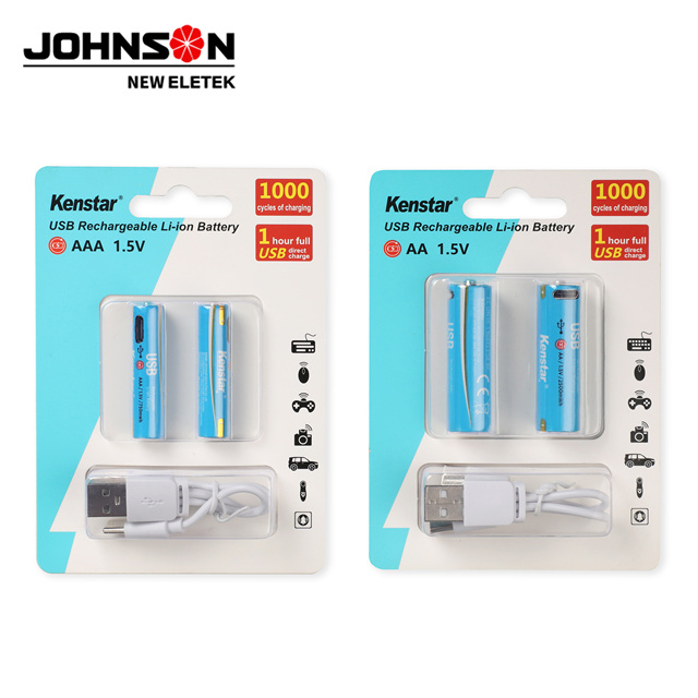 1.5V 2500mWh Rechargeable Li-ion Battery New Trends AA AAA Type-C Batteries Lithium Ion  With Usb Charging Cable