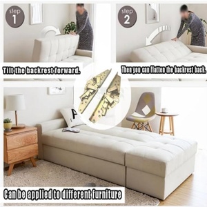 Herraje de acero zincado ajustable para sofá cama Murphy de triple clic, mecanismo de resorte para muebles de dormitorio y sala de estar - Product Image 6