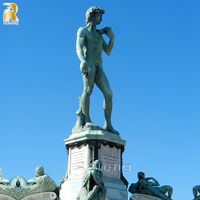 Sculpture de figure en métal de style classique grandeur nature, statue de David en bronze pour décoration extérieure