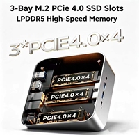 Mini-ordinateur AMD Ryzen 7 H255, Radeon 780M, 12 cœurs, DDR5 5600 MHz, double M.2 NVMe, OCuLink USB4, double LAN 2.5G, Windows 11 Pro