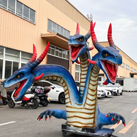 Modèle de dinosaure dragon occidental réaliste, animatronique, électrique, mécanique, en métal, avec fonction de pulvérisation d'eau, pour centres commerciaux intérieurs/extérieurs
