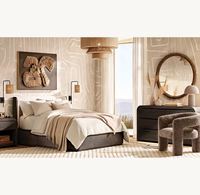 Commode à 3 tiroirs en chêne massif blanchi, profil cascade incurvé moderne, rangement pour chambre et salon, armoire en bois écologique