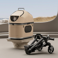Poussette multifonctionnelle détachable pour animaux de compagnie, design 3-en-1, pliable, pour chat et chien, cadre en alliage de magnésium, roue universelle à 360 degrés