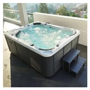 Lay-z-spa jaculzzis villa Mandi 5 orang, bak mandi terapi spa sinar merah tabung panas luar ruangan sistem balboa tina bestway pool