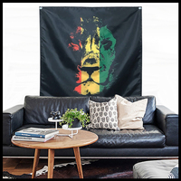 Bandera de Jamaica con León Rasta Reggae, Poliéster, 3x3 Pies, para Colgar en la Pared, 4 Ojales, Bandera Personalizada para Interiores, Música Rock