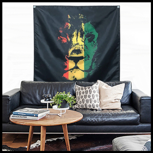 Bandera de Jamaica con León Rasta <span class=keywords><strong>Reggae</strong></span>, Poliéster, 3x3 Pies, para Colgar en la Pared, 4 Ojales, Bandera Personalizada para Interiores, Música Rock - Product Image 3