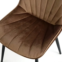 Chaise de salle à manger de luxe moderne écologique durable pour hôtel et restaurant, chaise de salle à manger en tissu velours capitonnée de style scandinave, marron gris