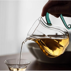 Transparent Glass <b>Tea</b> Dispenser High Borosilicate Heat Resistant Modern Simple Style <b>Large</b> Size Fairness <b>Cup</b> - Product Image 3